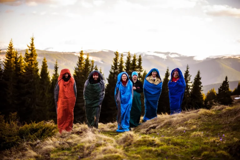 Hikers testing the best down sleeping bag